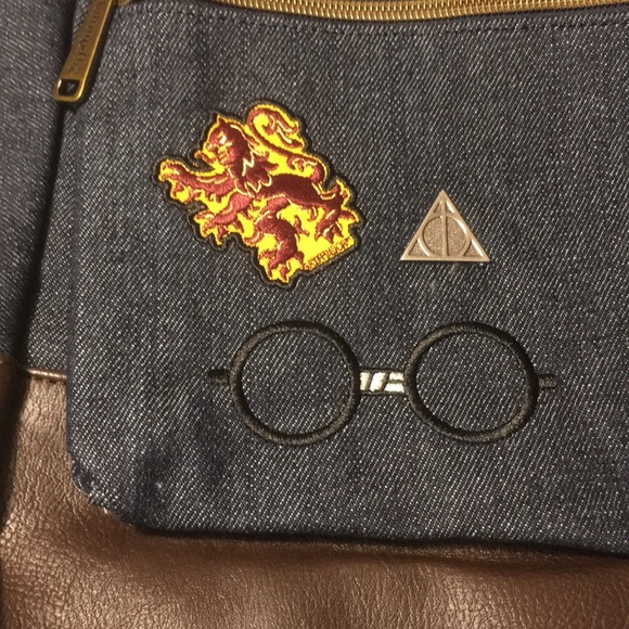 Loungefly Harry Potter Hogwarts Denim Backpack - Picture 3 of 12